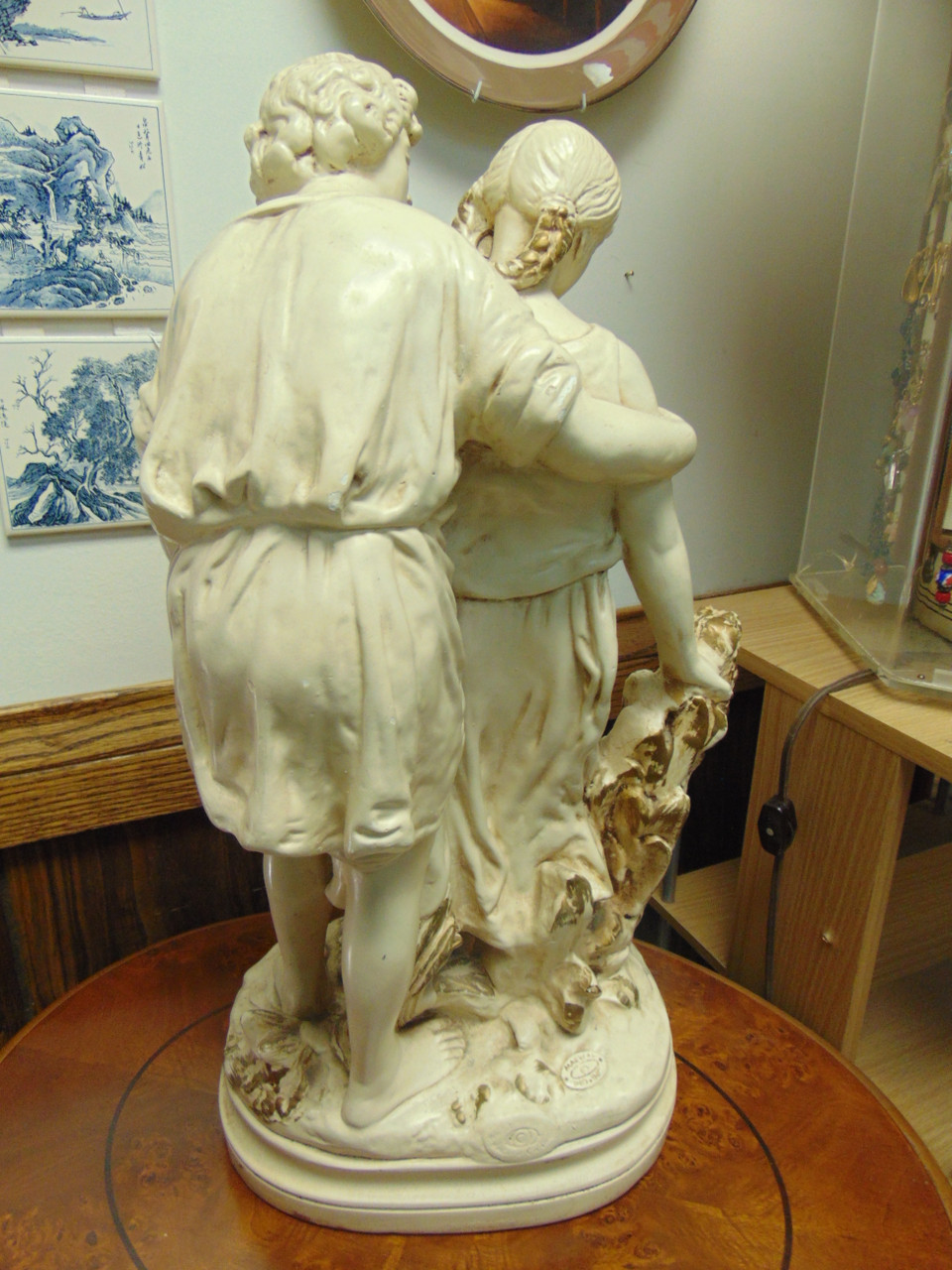 Marwal Plaster Chalkware Statue of Lovers Grecian 20