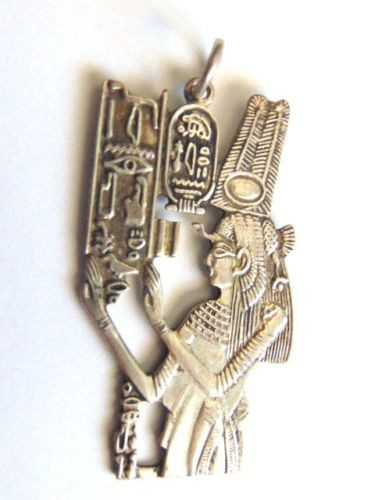 Vintage Sterling Silver Cartouche Egyptian Isis 925 Goddess Queen Egypt DazzleCity