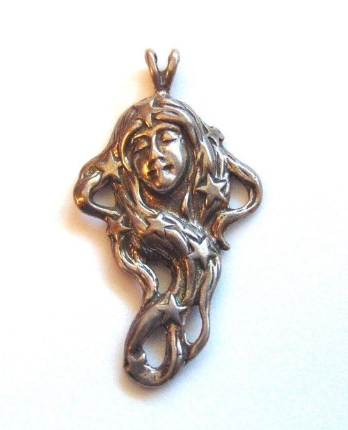 GODDESS Stars Charm Sterling Silver Pendant Wiccan Gypsy Witch Pagan DazzleCity