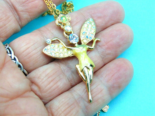 Kirks Folly Fairy Necklace Pixie Rhinestone Crystal Signed Retired DazzleCity