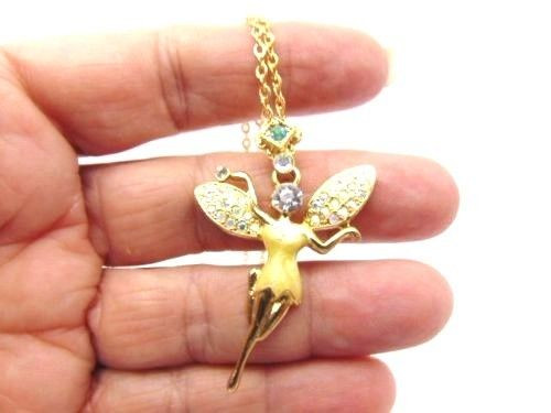 Kirks Folly Fairy Necklace Pixie Rhinestone Crystal Signed Retired DazzleCity