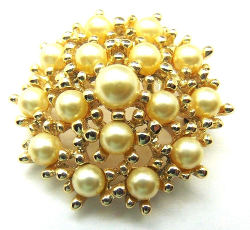 Emmons Pearl Pin Brooch Retired Signed DazzleCity