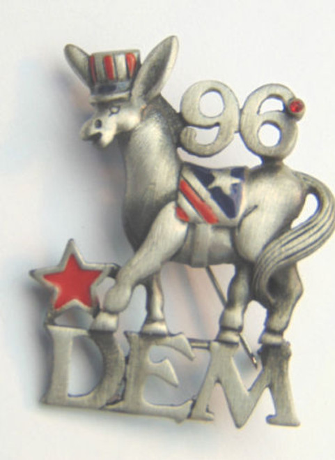 Danecraft Donkey Pin 1996 Democrat Red White Blue Ass