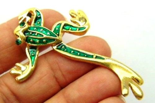 Frog Pin Toad Austrian Rhinestone Crystal Tree Moves!