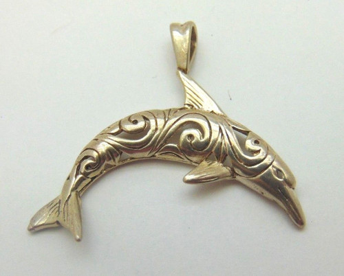 Dolphin Sterling Fish Celtic Knots Porpoise Pendant