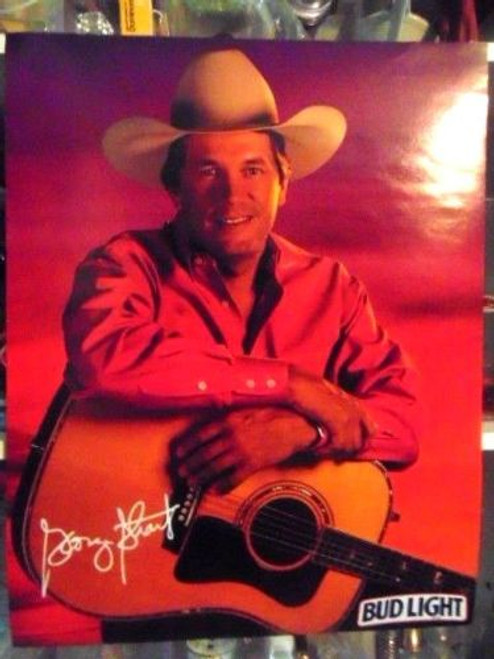George Strait Rare Bud Light Beer Original Promo Poster Country Music Cowboy