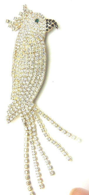 Parrot Bird Pin Art Deco Style Rhinestone Brooch DazzleCity