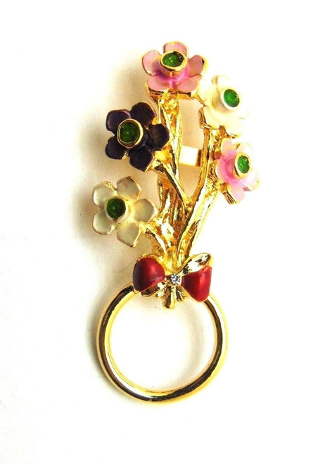 Flower Bouquet Eyeglass Holder Pin Spring Enamel Sunglass Reader DazzleCity