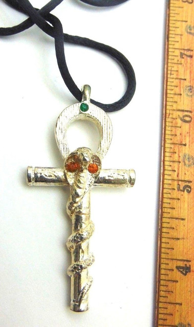 Asp Ankh Egyptian Pendant Necklace Snake Cross