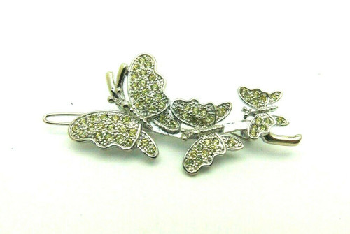 Butterfly Barrette Hair Clip 3 Jonquil Rhinestone Crystals