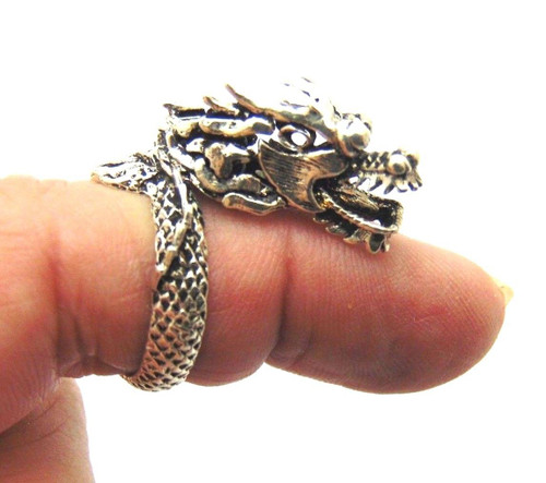 Dragon Ring Sterling Silver Adjustable Mechanical Serpent Fire Breathing