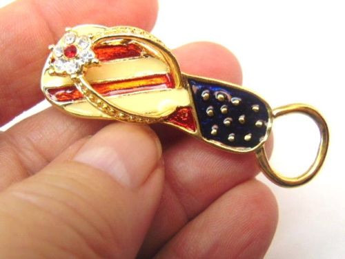 Eyeglass Holder Pin FLIP FLOP Rhinestone Crystal Sunglass Reader