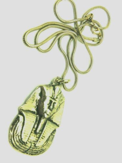 King Tut Necklace Pendant Egyptian Revival Chain