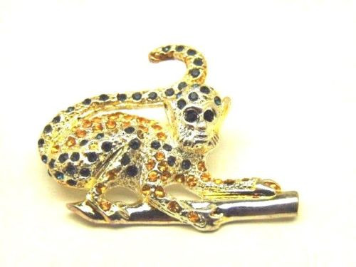 Howler Monkey Pin Lemur Orangutan Chimpanzee Brooch Rhinestone