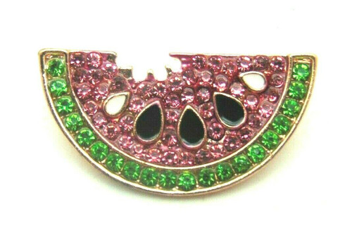 Watermelon Slice Pin Rhinestone Crystal Summer Fruit Picnic DazzleCity