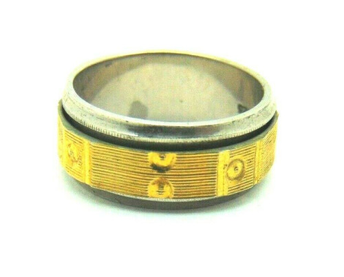 Ring  Sterling Silver Movable Spinner 9.25 Vermeil Gold DazzleCity