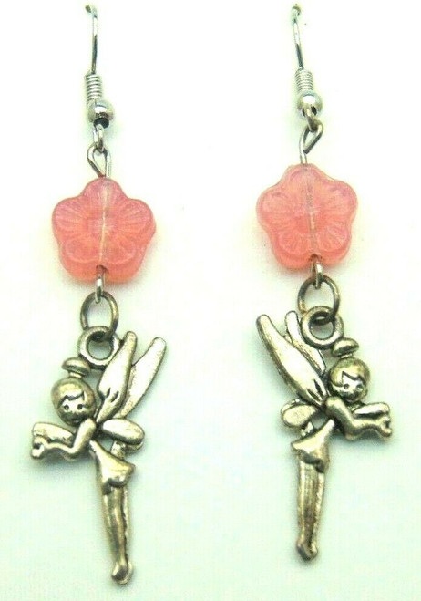 Fairy Tinkerbell Angel Earrings Pierced Silver DazzleCity