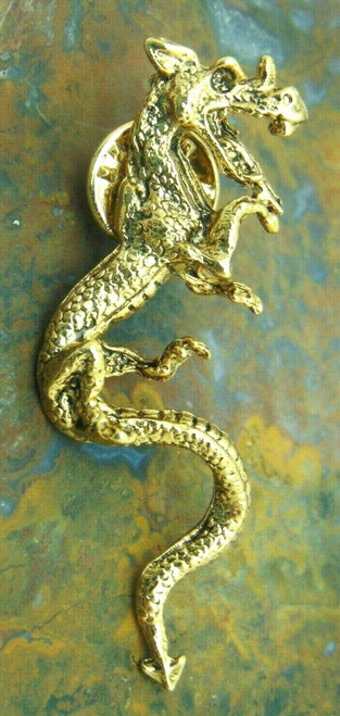 3-D Dragon Pin Drako Celtic Serpent Made in USA DazzleCity