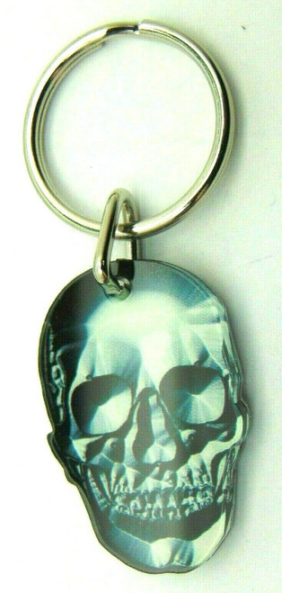 2 Skull Key Chain Mirror Lucite Vintage Treasure Island DazzleCity