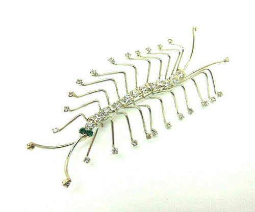 Centipede Caterpillar Millipede Pin Bug Rhinestone Crystal DazzleCity