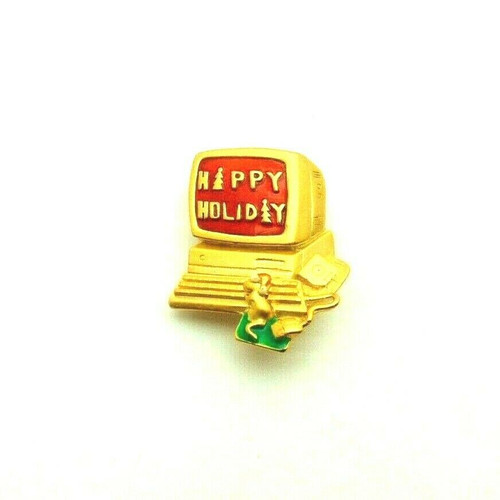 Danecraft Happy Holiday Pin Computer Mouse Musical Signed