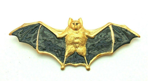 Vampire Bat Pin Dracula Hand Painted Brooch