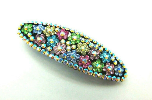 hair clip barrette pastel rhinestone