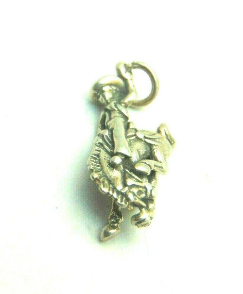 Rodeo Bronc Rider Charm Horse Sterling Silver Cowboy 925