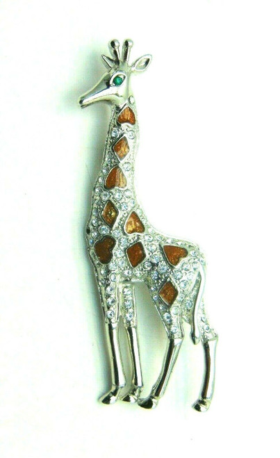 Giraffe Pin Enamel Rhinestone Crystal Brooch DazzleCity
