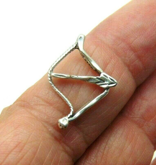 Indian Bow Arrow Charm Sterling Silver Unique