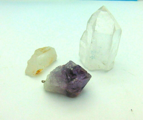 Phantom Crystal Specimen Natural Amethyst Pendant + Extra