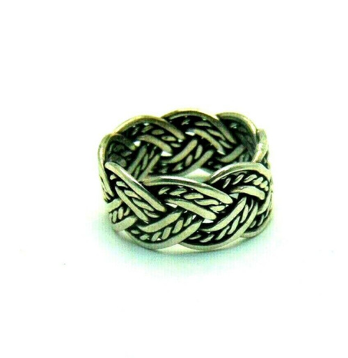 Celtic Knot Ring Irish Sterling Silver Woven Band Braid