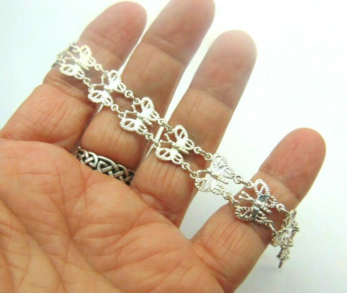 Butterfly Bracelet Sterling Silver Vintage Hong Kong 925