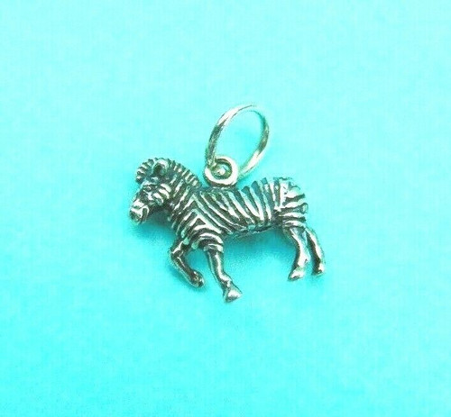 Zebra Horse Sterling Silver Charm Africa 925 Vintage Amazing!