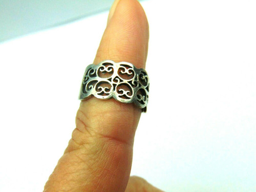 Celtic Ring Sterling Silver Weave 925 Wide Band