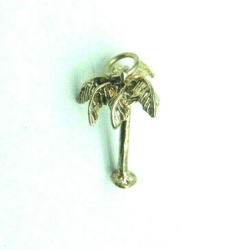 Palm Tree Charm Sterling Silver 3-D Vintage 925