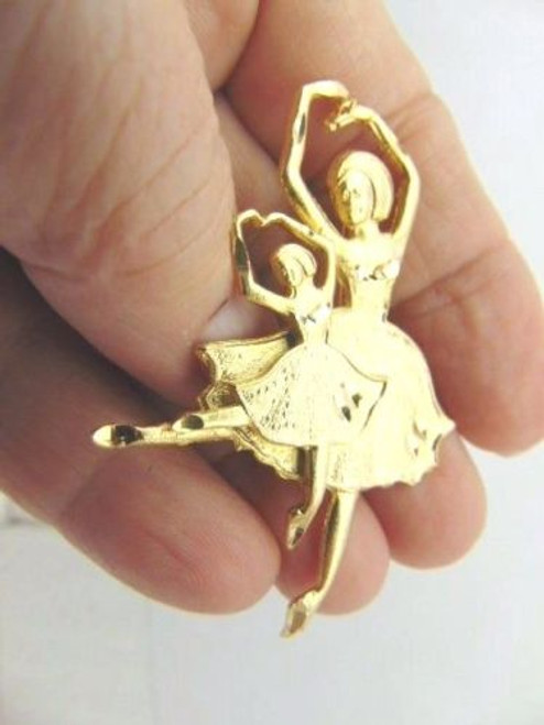 Ballerina Pin Diamond Cut Ballet Dance Mom Dancer Brooch Music