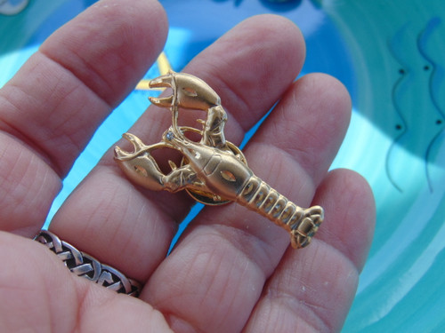 Lobster Tack Pin Ocean Creature Diamond Cut Made USA BeadRage