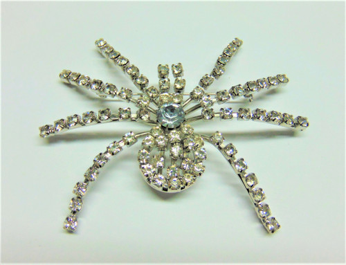 Monster Spider Pin Tarantula Bug Halloween Rhinestone Crystal Brooch DazzleCity