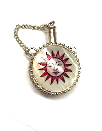 Poison Bottle Necklace Locket Perfume Moon Star MOP VTG DazzleCity