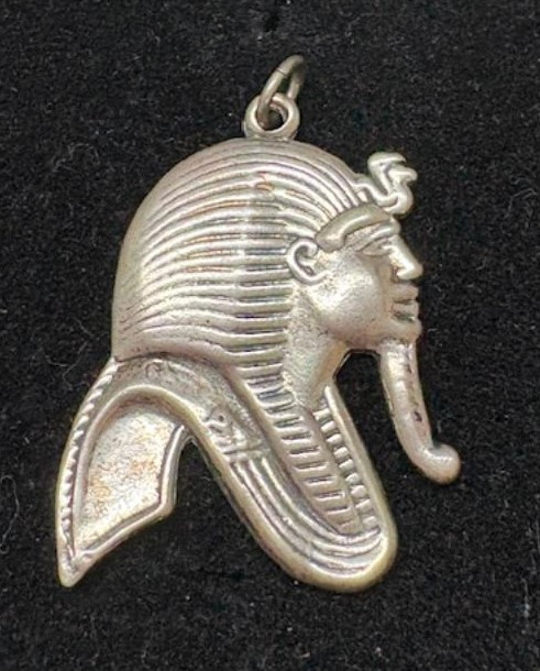 King Tut Pendant Charm Sterling Silver Vintage 925 Tutankhamun DazzleCity