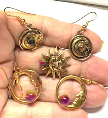 Star Moon Earring Ring Vintage Swarovski Crystal Lot DazzleCity