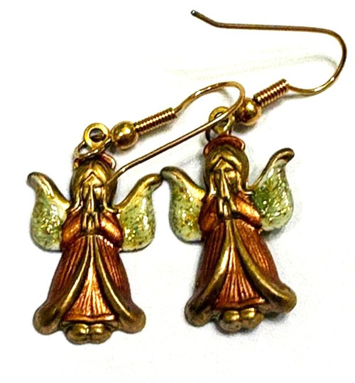 Angel Earrings Hand Painted Vintage Star Creations Heavenly DazzleCity