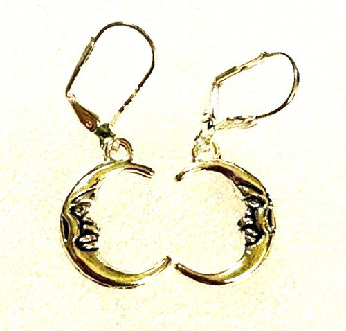 Man in Moon Earrings Celestial Vintage Never Worn DazzleCity