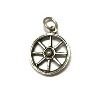 Wagon Wheel Charm Vintage Sterling Silver 925 Stamped DazzleCity