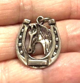 Horseshoe Horse Charm Sterling Silver Vintage OOAK 925  DazzleCity