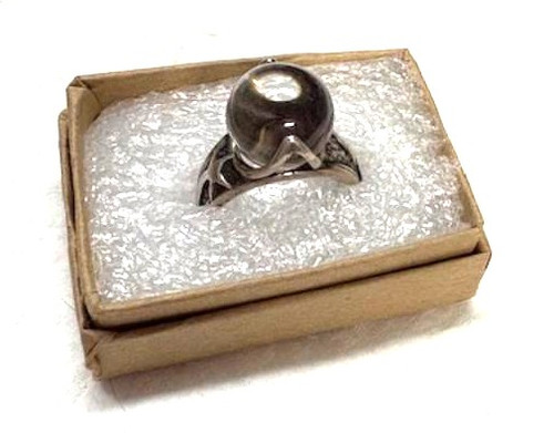 Vintage Sterling Silver Ring Rock Crystal Ball Shooting Star Lightening DazzleCity