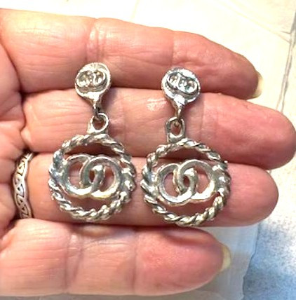 Just Simple Silver Pierced Earrings Vintage 80's DazzleCity