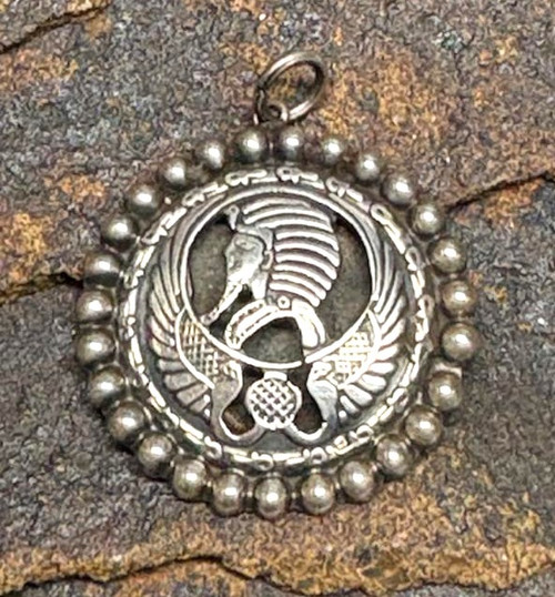 Egyptian Pharaoh King Tut Cartouche Pendant Sterling Charm Phoenix
