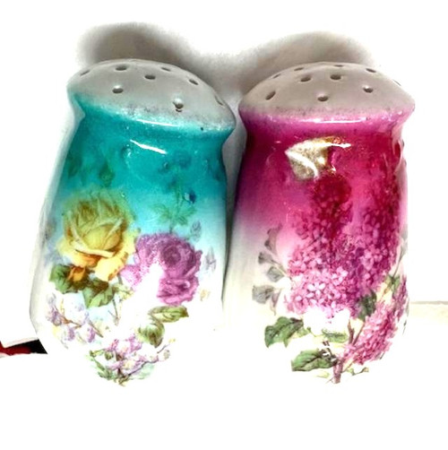 Old Salt Pepper Shakers Vintage  Floral Japan German ? DazzleCity